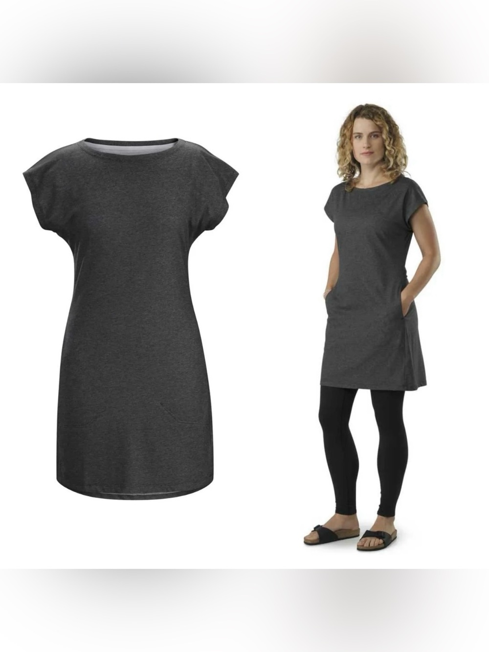 Arc'teryx Charcoal Grey Minimalist Cap Sleeve Shift Outdoor Hiking Dress